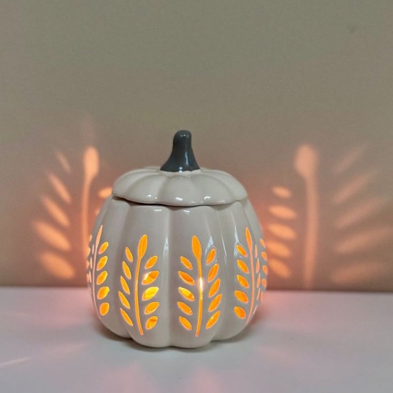 Leaf Cut Out Pumpkin Wax Burner Leaf Cut Out Pumpkin Wax Burner