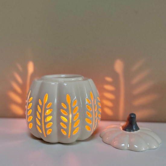 Leaf Cut Out Pumpkin Wax Burner Leaf Cut Out Pumpkin Wax Burner