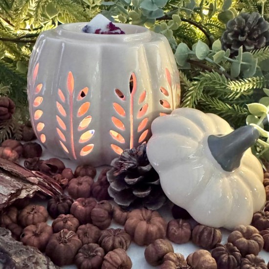 Leaf Cut Out Pumpkin Wax Burner Leaf Cut Out Pumpkin Wax Burner