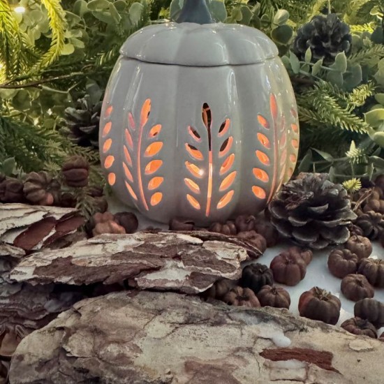 Leaf Cut Out Pumpkin Wax Burner Leaf Cut Out Pumpkin Wax Burner